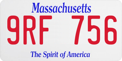 MA license plate 9RF756