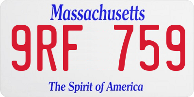 MA license plate 9RF759