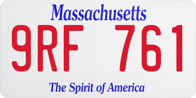 MA license plate 9RF761