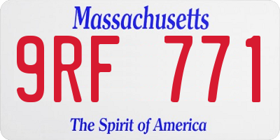 MA license plate 9RF771