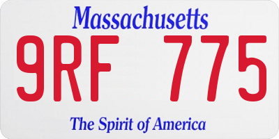 MA license plate 9RF775