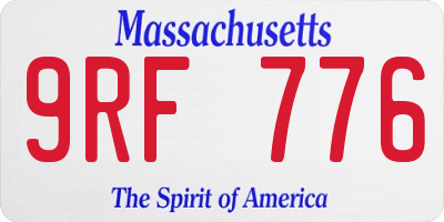 MA license plate 9RF776