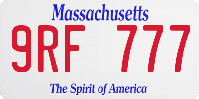 MA license plate 9RF777