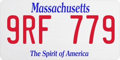 MA license plate 9RF779