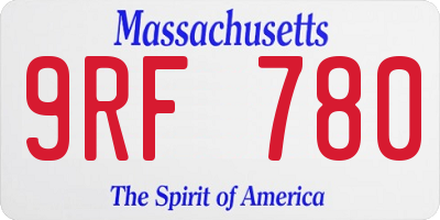 MA license plate 9RF780