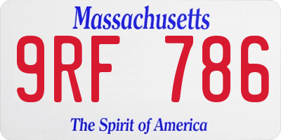 MA license plate 9RF786