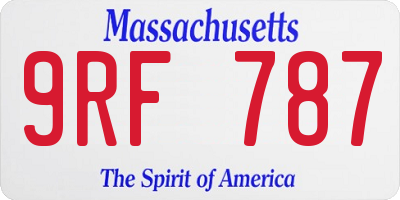 MA license plate 9RF787