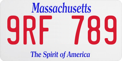 MA license plate 9RF789