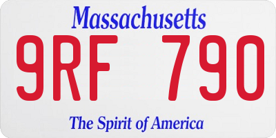 MA license plate 9RF790