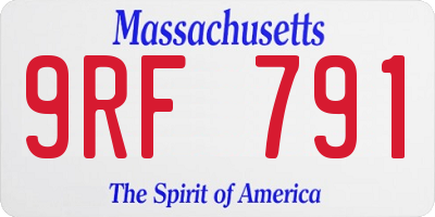 MA license plate 9RF791