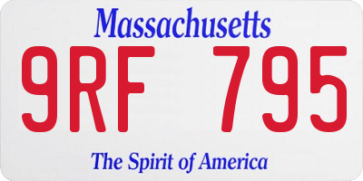 MA license plate 9RF795
