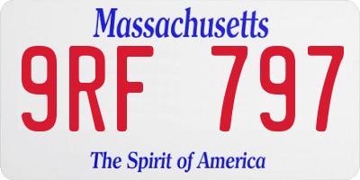 MA license plate 9RF797