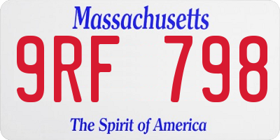 MA license plate 9RF798