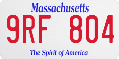 MA license plate 9RF804