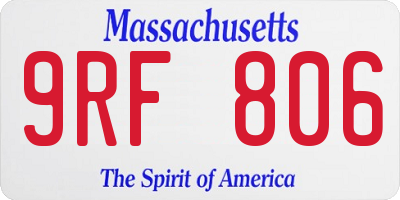 MA license plate 9RF806