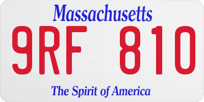 MA license plate 9RF810