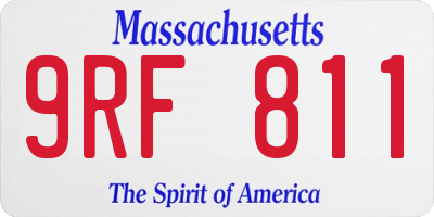 MA license plate 9RF811