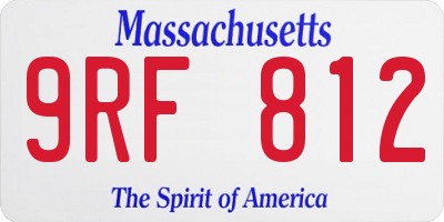 MA license plate 9RF812