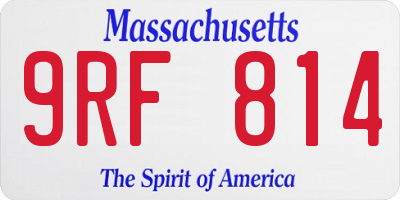 MA license plate 9RF814