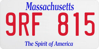MA license plate 9RF815
