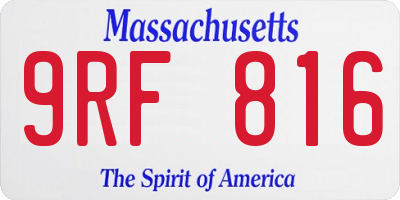 MA license plate 9RF816
