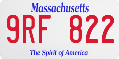 MA license plate 9RF822