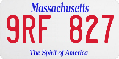 MA license plate 9RF827