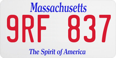 MA license plate 9RF837