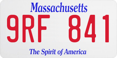 MA license plate 9RF841