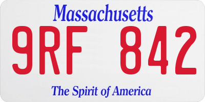 MA license plate 9RF842