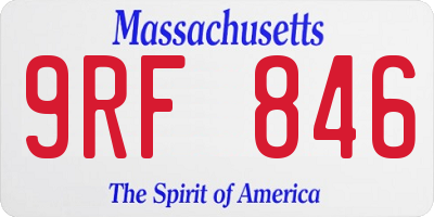 MA license plate 9RF846