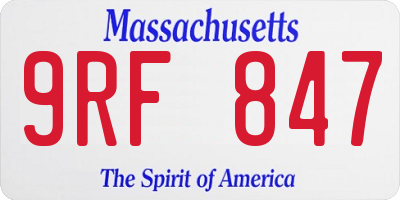 MA license plate 9RF847
