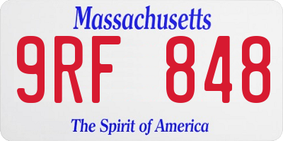 MA license plate 9RF848