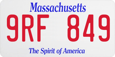 MA license plate 9RF849