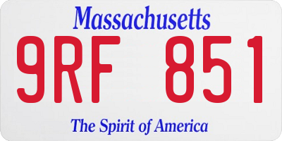 MA license plate 9RF851