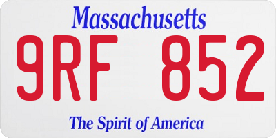 MA license plate 9RF852