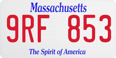 MA license plate 9RF853