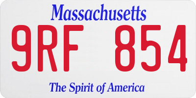 MA license plate 9RF854