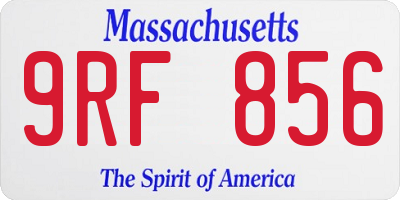 MA license plate 9RF856