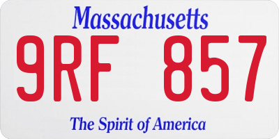 MA license plate 9RF857