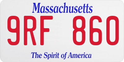 MA license plate 9RF860