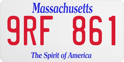 MA license plate 9RF861