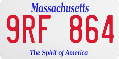 MA license plate 9RF864