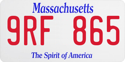 MA license plate 9RF865