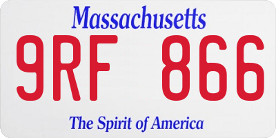 MA license plate 9RF866