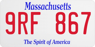 MA license plate 9RF867