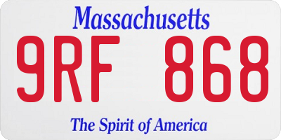 MA license plate 9RF868