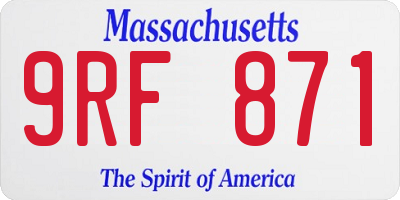 MA license plate 9RF871