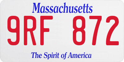 MA license plate 9RF872