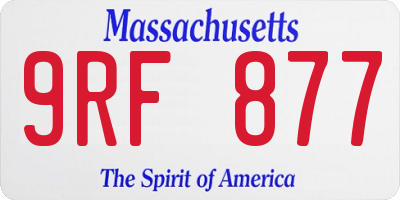 MA license plate 9RF877